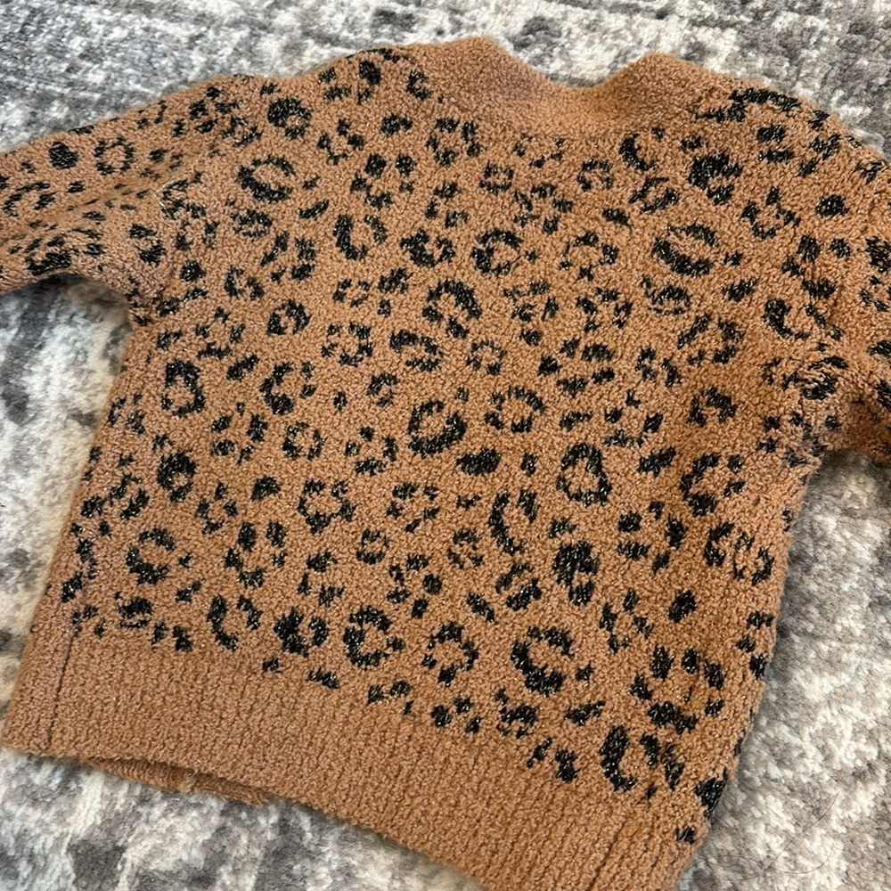 Cat & Jack 2t leopard open front cardigan - Picture 3 of 7